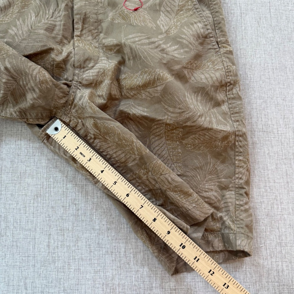 Reyn Spooner x Uniqlo Shorts Mens Medium Tropical Leaf Chino Khaki Tan - Picture 6 of 8